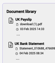 Screenshot of document library