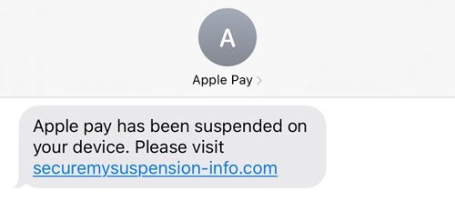 Example of Apple Pay scam