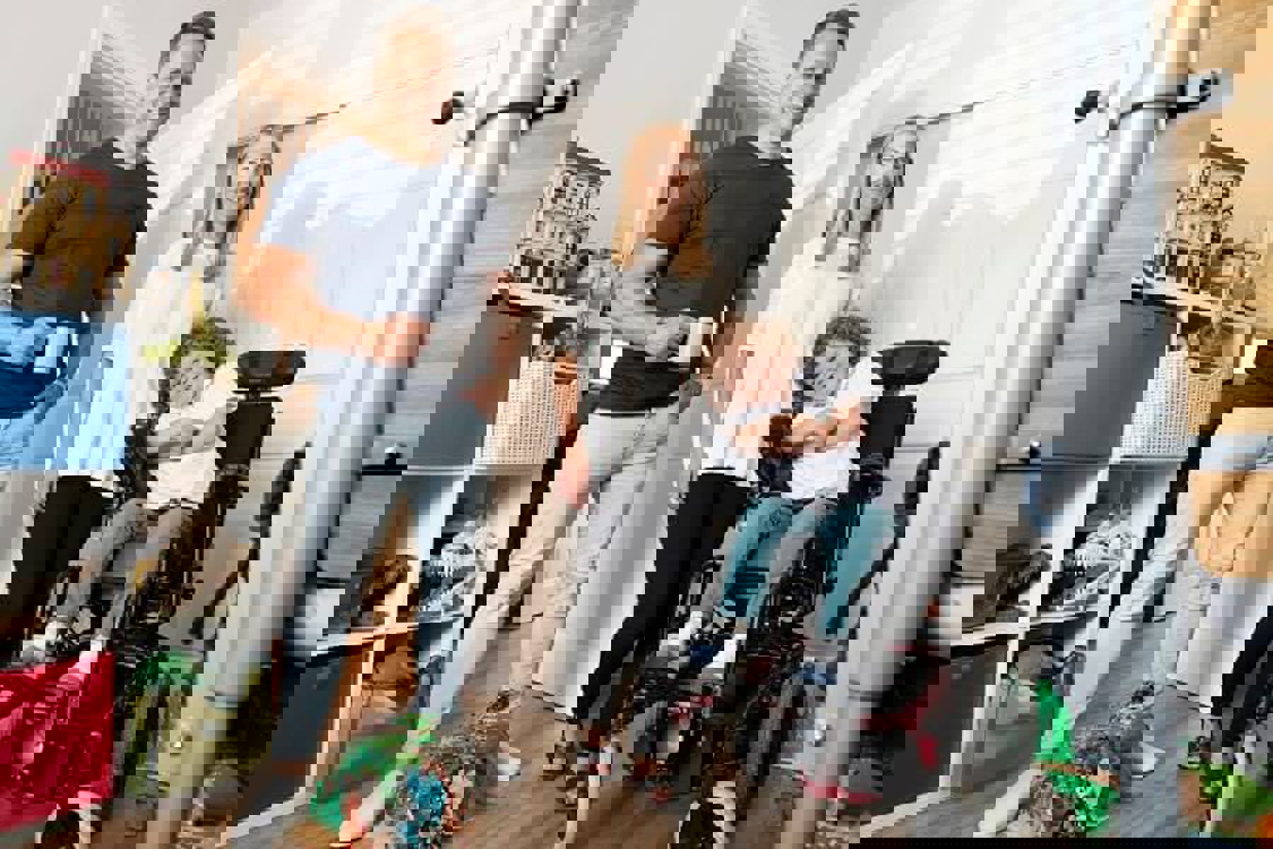 Couple With Boy In Wheelchair Tea